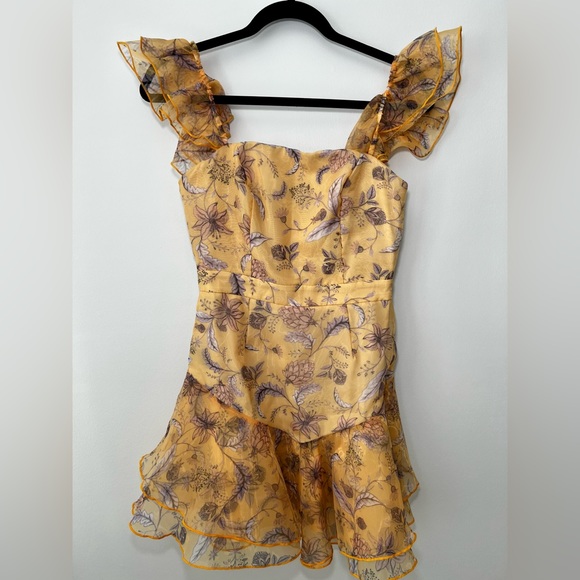 Sunshine Yellow Organza Floral Ruffle Dress from TOBI - Picture 4 of 5